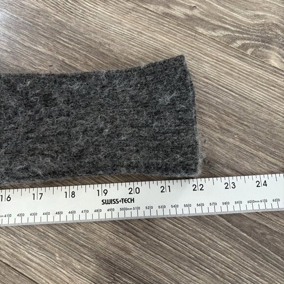 VTG Wool Sweater Womens M Grey Angora Cardigan Full Zip Nordic Fair Isle READ - Picture 9 of 12